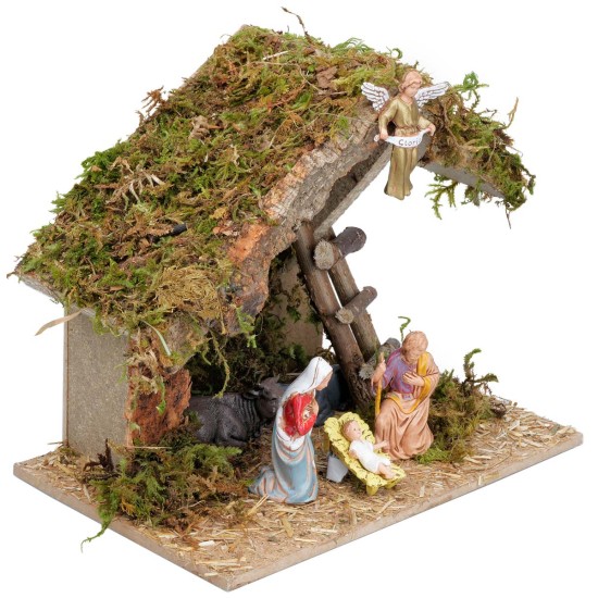 copy of Hut with ladder for Nativity cm 23.5x15x19.5 h for
