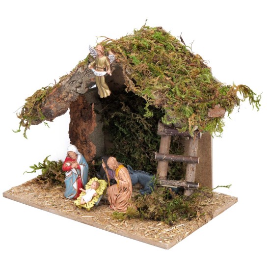 copia de Cabaña con escalera para Natividad cm 23,5x15x19,5 h para