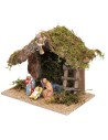Capanna con Natività 8 cm Landi cm 23,5x15x19,5 h