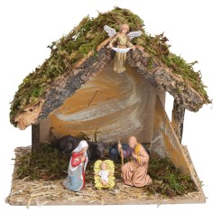 Hut with side fence cm 24x14.5x20.5 h for nativity scene