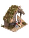 Cabaña con Natividad completa y cerca lateral cm 24x14,5x20,5 h