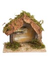 Cabaña con paja para pesebre de 23,5x14,5x20 cm h