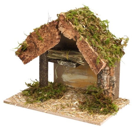 Capanna con paglia per presepe cm 23,5x14,5x20 h