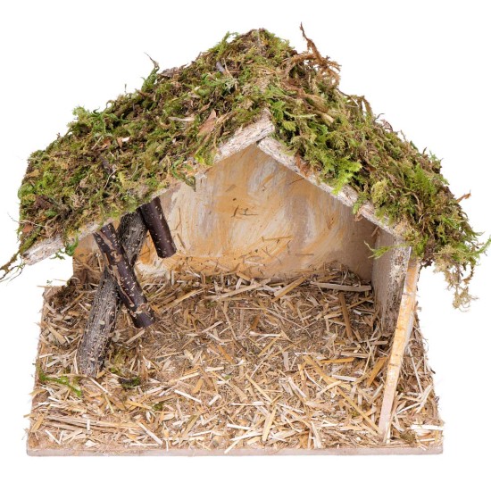 Hut with wooden boards cm 24x15x19 h for Mondo nativity scene