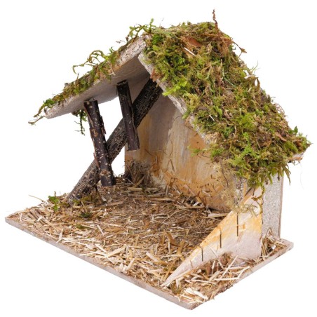 Hut with wooden boards cm 24x15x19 h for Mondo nativity scene