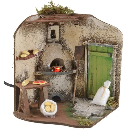 Pizza maker's workshop cm 15x14.5x17 h for nativity scene Mondo Presepi
