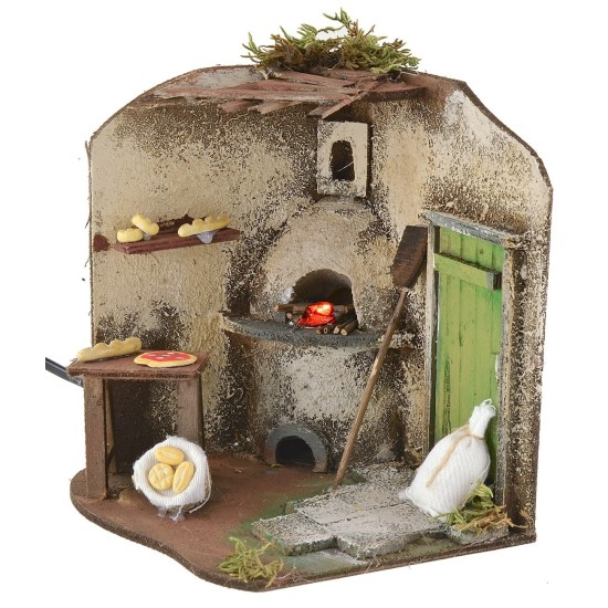 Taller del pizzero cm 15x14,5x17 h para belén Mondo Presepi