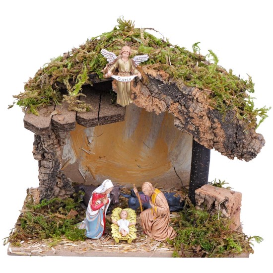 Hut with side canopy complete with Landi statues cm