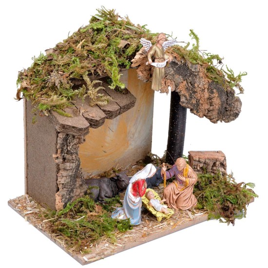 Hut with side canopy complete with Landi statues cm