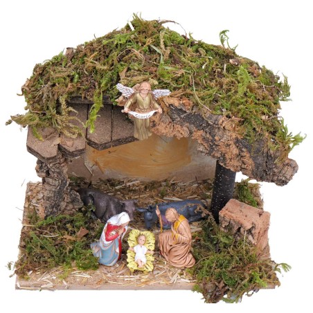 Cabaña con cobertizo lateral completa de estatuas Landi cm