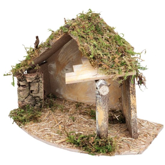 Cabaña con cobertizo lateral completa de estatuas Landi cm