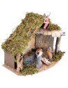 Cabaña con cobertizo lateral completa de estatuas Landi cm