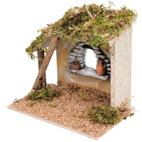 copy of Hut with side canopy cm 23.5x14.5x20 h for