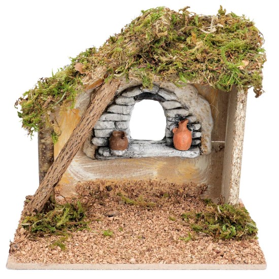 copy of Hut with side canopy cm 23.5x14.5x20 h for