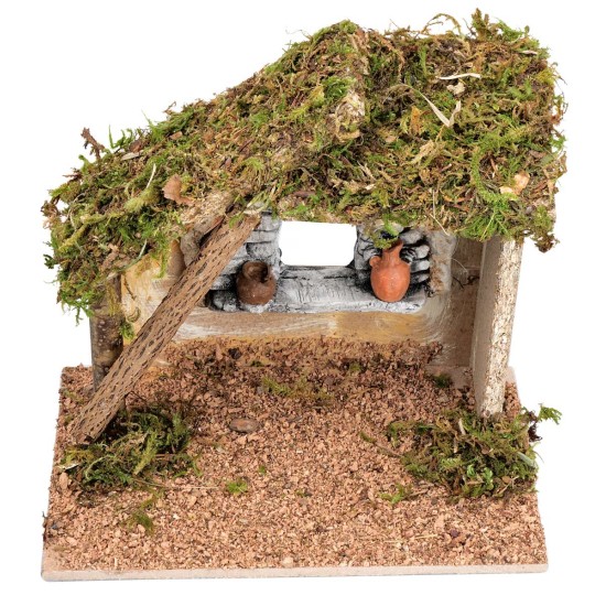 copy of Hut with side canopy cm 23.5x14.5x20 h for