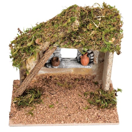 copy of Hut with side canopy cm 23.5x14.5x20 h for