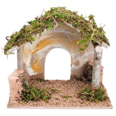 Hut for Nativity scene with arched opening cm 24x14.5x20.5 h