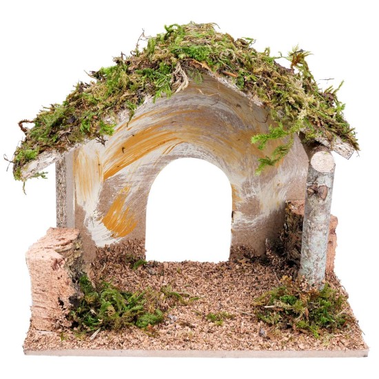 Nativity hut with arched opening cm 24x14.5x20.5 h for