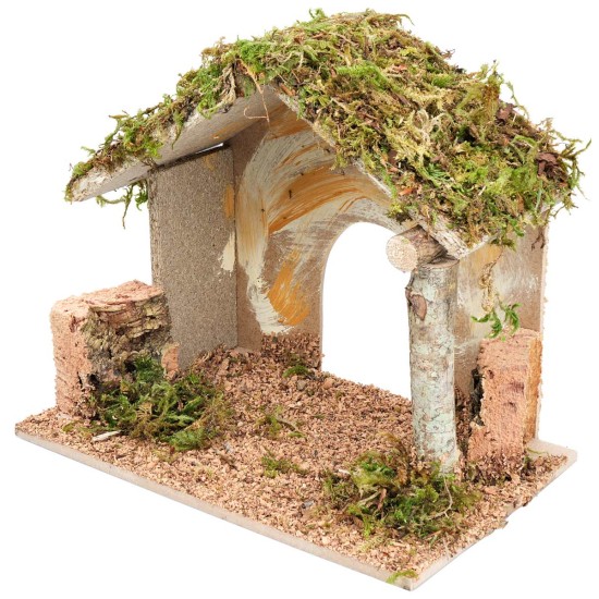 Hut for Nativity scene with arched opening cm 24x14.5x20.5 h