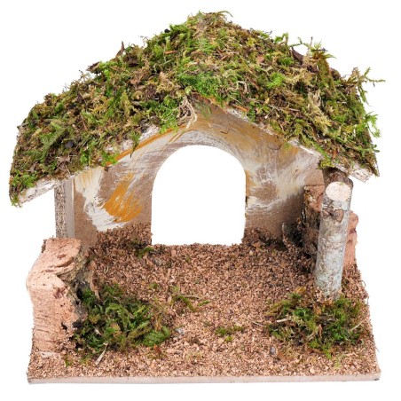 Nativity hut with arched opening cm 24x14.5x20.5 h for