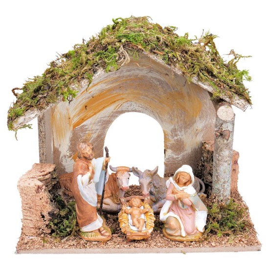 Hut for Nativity scene with arched opening cm 24x14.5x20.5 h
