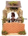Functioning water mill with front wall, cm 23x18x23 h