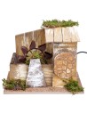 Mulino ad acqua funzionante tetto spiovente, cm 24,5x16x18,5h