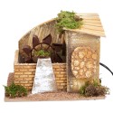 Mulino ad acqua funzionante con ruota laterale, cm 24,5x16x18,5 h