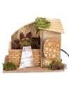 Mulino ad acqua funzionante con ruota laterale, cm 24,5x16x18,5