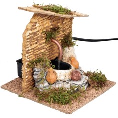 Fountain with sloped roof and working pump cm 15x15x15 h 2