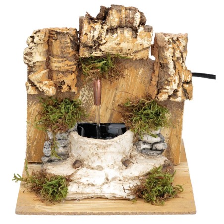 Fountain with sloping roof and working pump cm 15x15x15.5 h