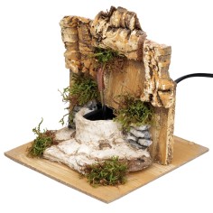 Fontana con tetto spiovente e pompa funzionante cm 15x15x15,5 h 2