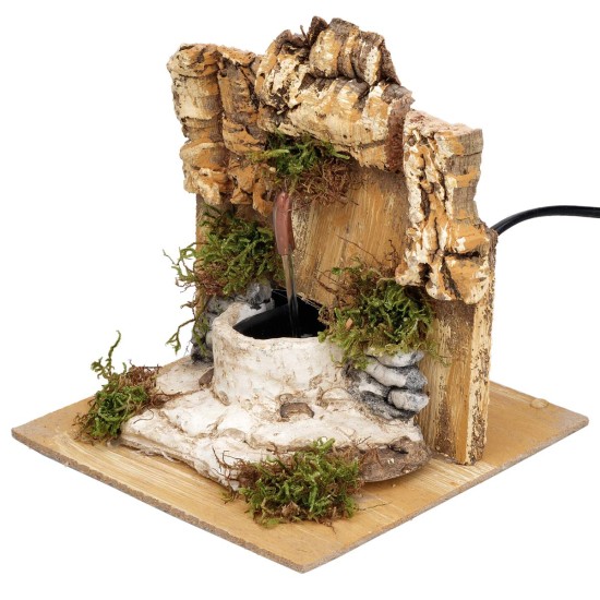 Fontana con tetto spiovente e pompa funzionante cm 15x15x15,5 h