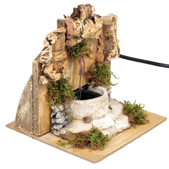 Fuente con techo inclinado y bomba funcional cm 15x15x15,5 h