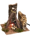 Bivouac with working fire cm 14x14x14.5 h
