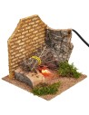 Focolare con fuoco funzionante cm 14x14x14 h
