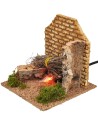 Focolare con fuoco funzionante cm 14x14x14 h