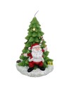 Christmas Candle with tree and Santa Claus cm 13.5 h