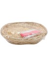 Natural wicker oval basket with kit cm 40x34x16h