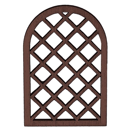 Grilled Arabic wooden window cm 4.6x0.3x6.8 h | Mondo Presepi