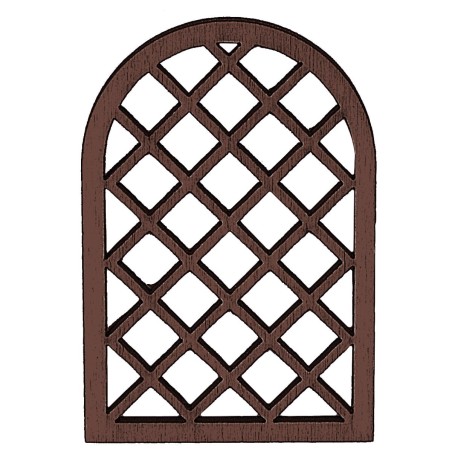 Grilled Arabic wooden window cm 4.6x0.3x6.8 h | Mondo Presepi