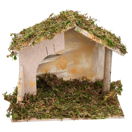 Capanna con apertura a semiarco cm 23,5x15x19,5 h per presepe