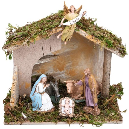 Hut with semi-arch opening cm 23.5x15x19.5 h for nativity scene