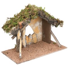Capanna con staccionata cm 31,5x17x23 h per presepe Mondo 2