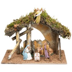 Cabaña con valla completa de estatuas Landi cm 31,5x17x23 h