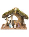 Capanna con staccionata completa di statue Landi cm 31,5x17x23 h