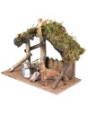 Capanna con staccionata completa di statue Landi cm 31,5x17x23 h