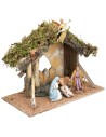 Capanna con staccionata completa di statue Landi cm 31,5x17x23 h