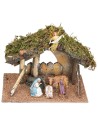 Hut with fence complete with Landi statues cm 31.5x17x23 h