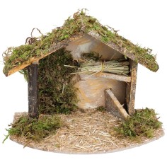 Capanna con fieno cm 32x18x23 h per presepe Mondo Presepi